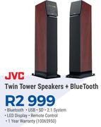 JVC Twin Tower Speakers+ Bluetooth