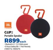 JBL Clip 2 Portable Speaker-Each