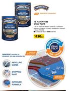 Hammerite Metal Paint Smooth Black-1Ltr Each