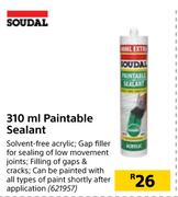Soudal Paintable Sealant-310ml