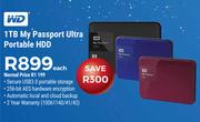 WD 1TB My Passport Ultra Portable HDD-Each
