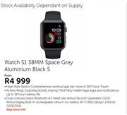 Apple Watch S1 38mm Space Grey Aluminium Black S
