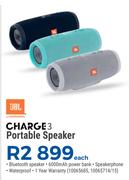 JBL Charge3 Portable Speaker-Each