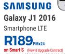 Samsung Galaxy J1 2016 Smartphone LTE-On Smart S