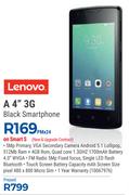 Lenovo A 4" 3G Black Smartphone