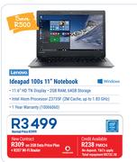 Lenovo Ideapad 100s 11" Notebook-On 2GB Data Price Plan