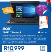 Acer E5-575 i7 Notebook-On 5GB Data price Plan