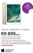 Apple iPad Air2 32GB WiFi + Cellular-Each