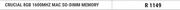 Crucial 8GB 1600MHZ MAC SO-DIMM Memory