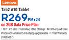 Lenovo Tab2 A10 Tablet-On 2GB Data Price Plan
