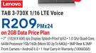 Lenovo Tab 3-730X 1/16 LTE Voice-On 2GB Data Price Plan