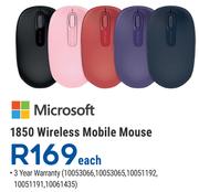 Microsoft 1850 Wireless Mobile Mouse-Each