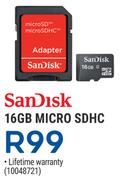 SanDisk 16GB Micro SDHC