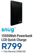 Snug 15000mAh Powerbank LCD Quick Charge