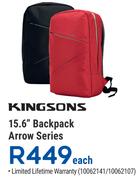 Kingsons 15.6" Backpack Arrow Series-Each
