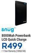 Snug 8000mAh Powerbank LCD Quick Charge