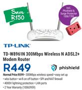TP Link TD-W8961N 300Mbps Wireless N ADSL2+ Modem Router