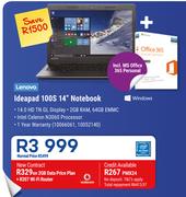 Lenovo Ideapad 100S 14" Notebook