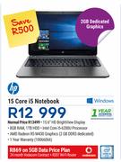 HP 15 Core i5 Notebook-On 5GB Data Price Plan