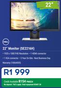 Dell 22" Monitor SE2216H