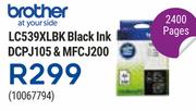 Brother LC539XLBK Black Ink DCPJ105 & MFCJ200