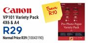 Canon VP101 Variety Pack 4x6 & A4