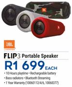 JBL Flip3 Portable Speaker-Each