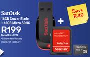 SanDisk 16GB Cruzer Blade+ 16GB Micro SDHC