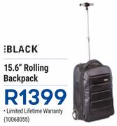 Black 15.6" Rolling Backpack