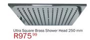 Ultra Square Brass Shower Head 250mm