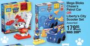 Paw Patrol Mega Bloks Chase's Patrol Car Or Liberty's City Scooter Set-Each