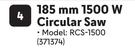 Ryobi 185mm 1500W Circular Saw 371374
