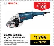 Bosch 2000W 230mm Angle Grinder & Disc 359004