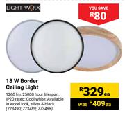 Light Worx 18W Border Ceiling Light-Each