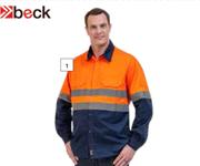 Beck 2-Tone Long Sleeve Work Shirt 589402, 89394
