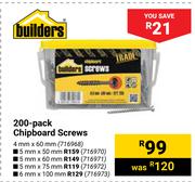 Builders 200-Pack Chipboard Screws 716970-5mm X 50mm