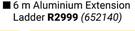 6m Aluminium Extension Ladder 652140