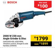 Bosch 2000W 230mm Angle Grinder & Disc