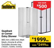 Builders Quadrant Or Corner Entry Shower