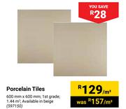 Porcelain Tiles-600mm x 600mm Per Sqm