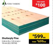 York Timbers Shutterply Pine 150745-Each