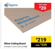 Gyproc Rhino Ceiling Board 7309-6.4mm X 1.2m X 3.0m