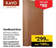 Kayo Hardboard Door-Each