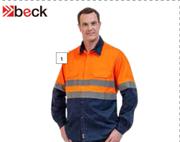 Beck 2-Tone Long Sleeve Work Shirt 589402, 89394