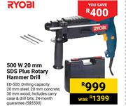 Ryobi 500W 20mm SDS Plus Rotary Hammer Drill 585530