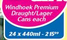 Windhoek Premium Draught/Lager Cans-24x440ml Each