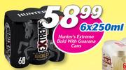 Hunter's Extreme Bold With Guarana Cans-6x250ml