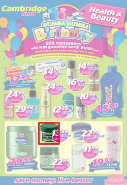 Cambridge Food : Gumba Gumba Birthday Health & Beauty (22 Sep - 5 Oct 2016), page 1