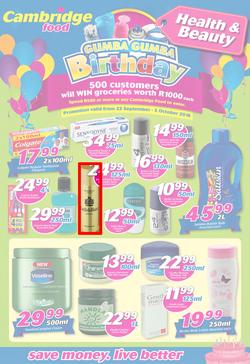 Cambridge Food : Gumba Gumba Birthday Health & Beauty (22 Sep - 5 Oct 2016), page 1