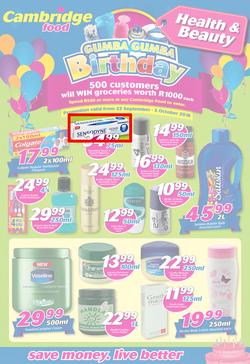 Cambridge Food : Gumba Gumba Birthday Health & Beauty (22 Sep - 5 Oct 2016), page 1